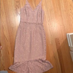 Tea length pink lace Shilla dress NEVER WORN